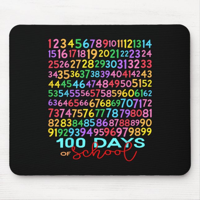 Mousepad Números Engraçados de Matemática 100º Dia de Aula  (Frente)