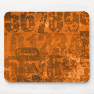 Mousepad Números grandes de negros na textura laranja acas
