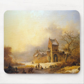 Mousepad Números Num Rio Congelado Numa Paisagem De Inverno