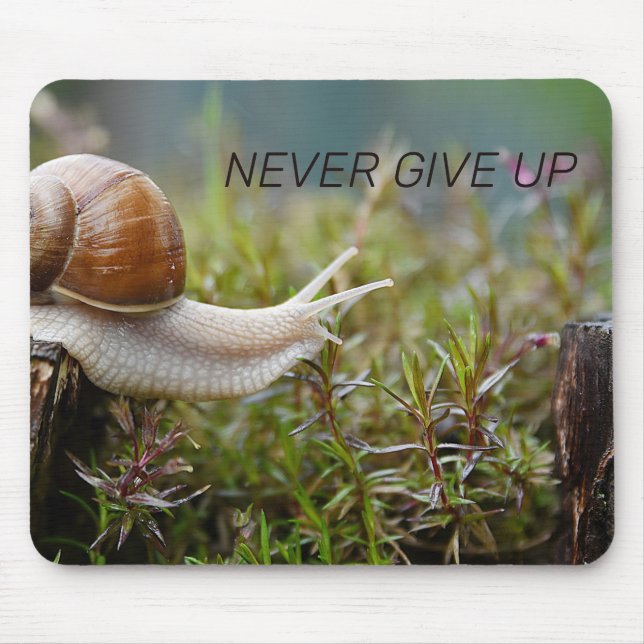 Mousepad NUNCA DESISTA - edição de caracol (Frente)