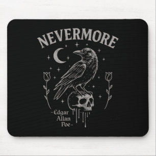 Mousepad Nunca mais Raven Skull Art, Gothic Edgar Allan Poe