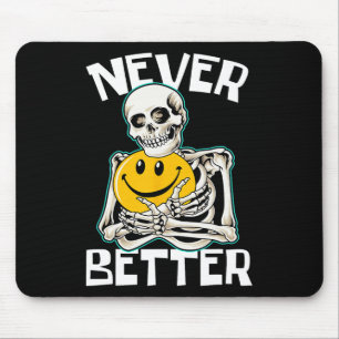 Mousepad Nunca Melhor Esqueleto Diversão do Skull Halloween