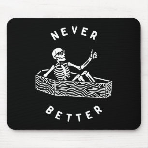 Mousepad Nunca Melhor Esqueleto Engraçado Halloween