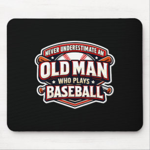 Mousepad Nunca Subestime Um Homem Velho Que Joga Beisebol