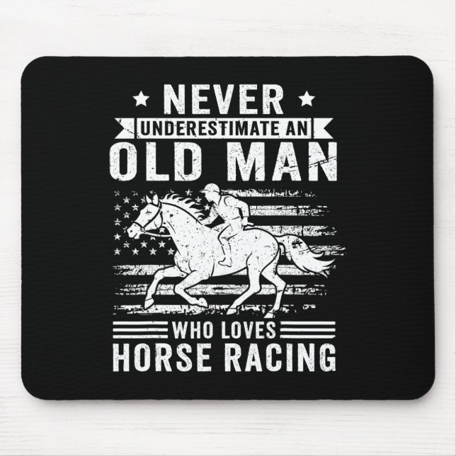 Mousepad Nunca Subestime Um Velho Que Ama Rac Cavalo (Frente)