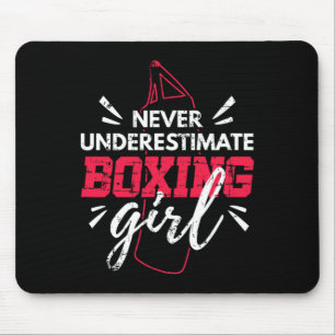 Mousepad Nunca Subestime Uma Garota de Boxe Mma Kickboxing 