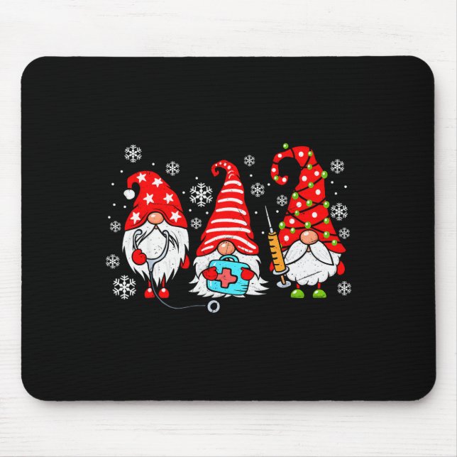 Mousepad Nurse Christmas Gnomes Xmas Scrub Top Er Rn Nursin (Frente)