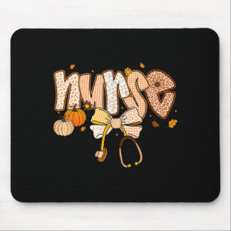 Mousepad Nurse Coquette Bow Stethoscope Pumpkin Thanksgivin