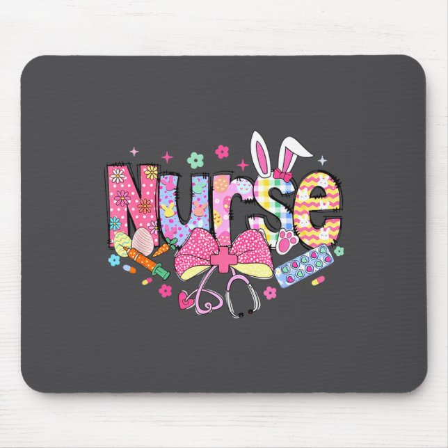 Mousepad Nurse Easter Day Cute Coquette Stethoscope Nursing (Frente)
