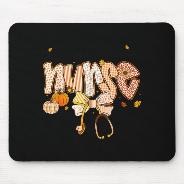 Mousepad Nurse Labor And Delivery Coquette Fall Pumpkin Tha (Frente)