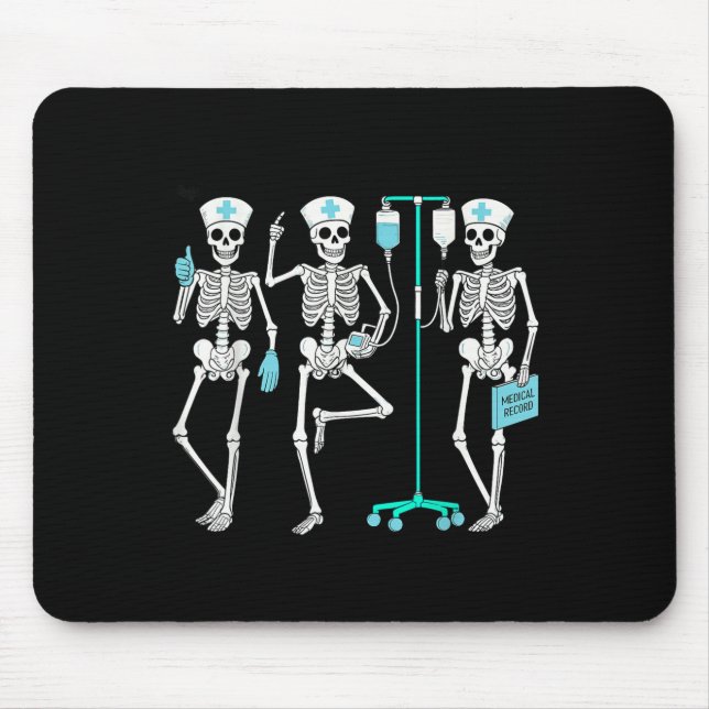Mousepad Nursing Halloween Skeleton Nurse Healthcare Soky N (Frente)