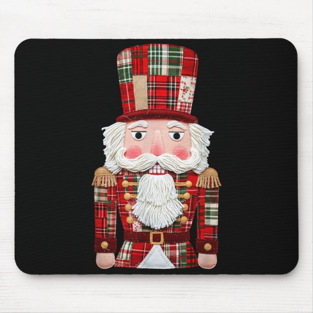 Mousepad Nutcracker Patchwork Merry Christmas Pajamas Men W (Frente)
