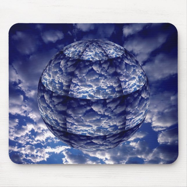 Mousepad Nuvem abstrata esfera 3D (Frente)