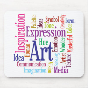 Mousepad Nuvem da palavra da arte e da inspiração de pess