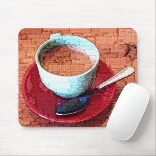 Mousepad Nuvem da palavra do copo e da colher do café