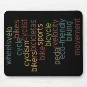 Mousepad nuvem de palavra de bicicleta