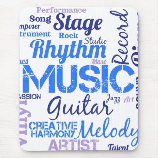 Mousepad Nuvem de Palavras Amante de Música Músico