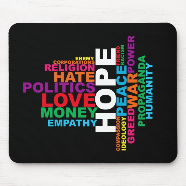 Mousepad Nuvem de Palavras de Humanidade (Frente)