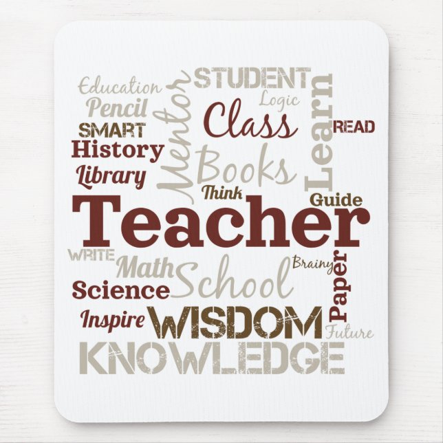 Mousepad Nuvem de Palavras de Professor (Frente)