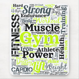 Mousepad Nuvem de Palavras de Treino de Academia Forte