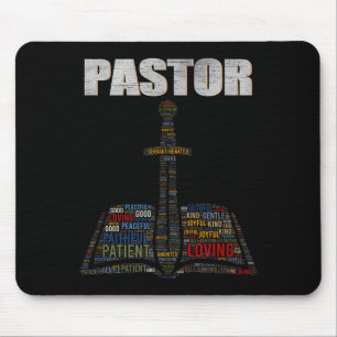 Mousepad Nuvem de palavras do ministro cristão Igreja Pasto