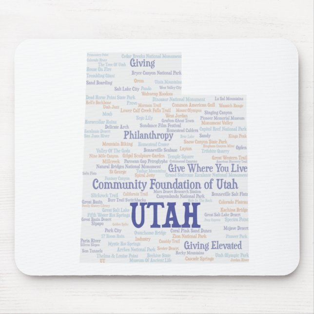 Mousepad Nuvem de Palavras Personalizada do UTAH (Frente)