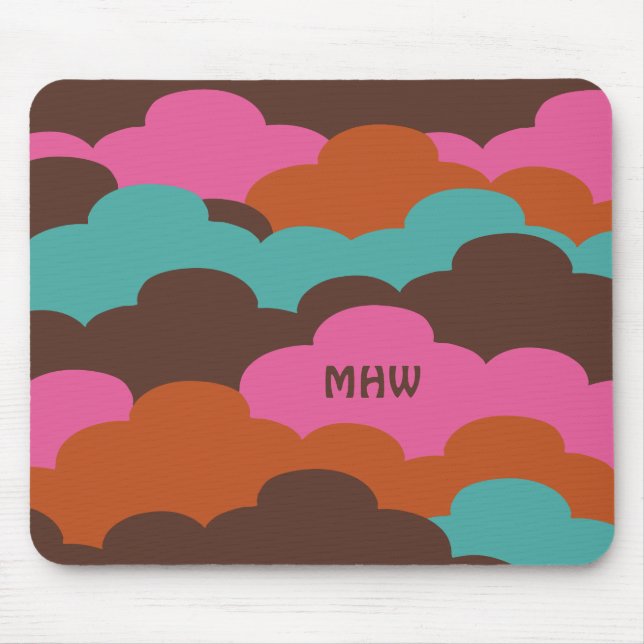 Mousepad Nuvens candi monograma personalizado pad (Frente)