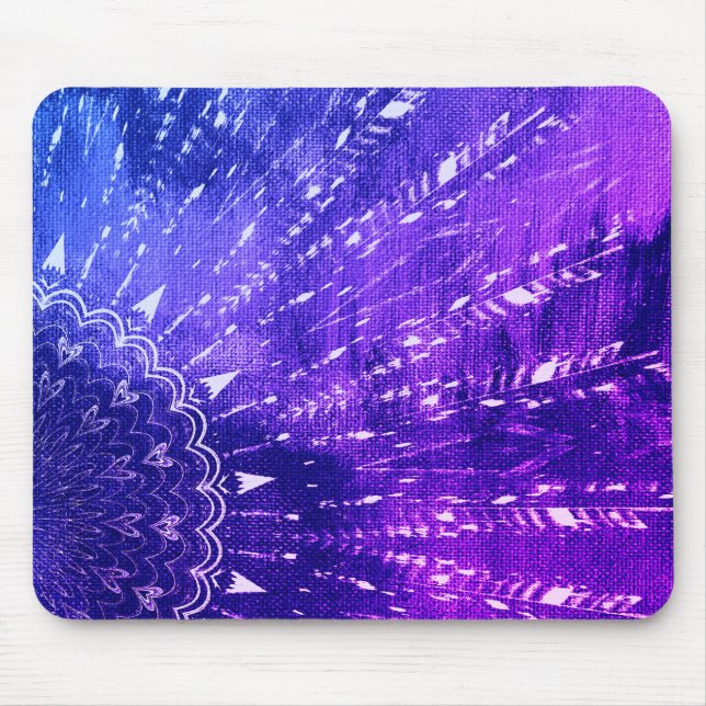 Mousepad Nuvens de Mandala Roxo Boho Bohemian (Frente)