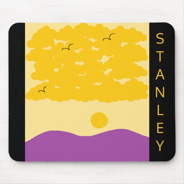 Mousepad Nuvens do Pôr do Sol sobre Colinas Roxas: (Frente)