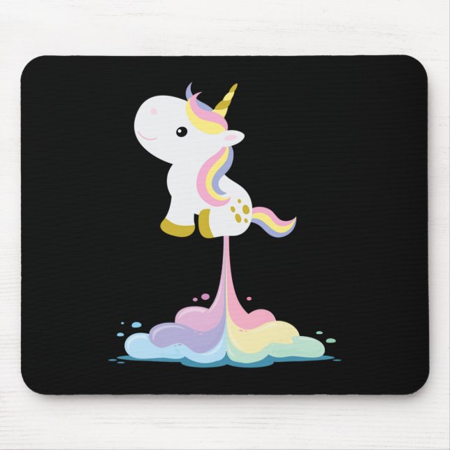 Mousepad Nuvens do Unicorn Rocket Rainbow (Frente)