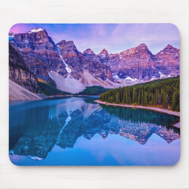 Mousepad Nuvens rosados antes do nascer do sol no lago (Frente)