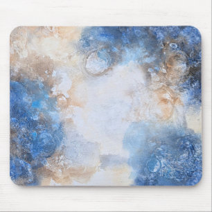 Mousepad Nuvens Texturizadas Azuis e de Areia Abstratas