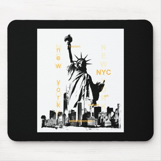Mousepad Nyc New York Brooklyn Bridge Liberty Statue Mens _ (Frente)
