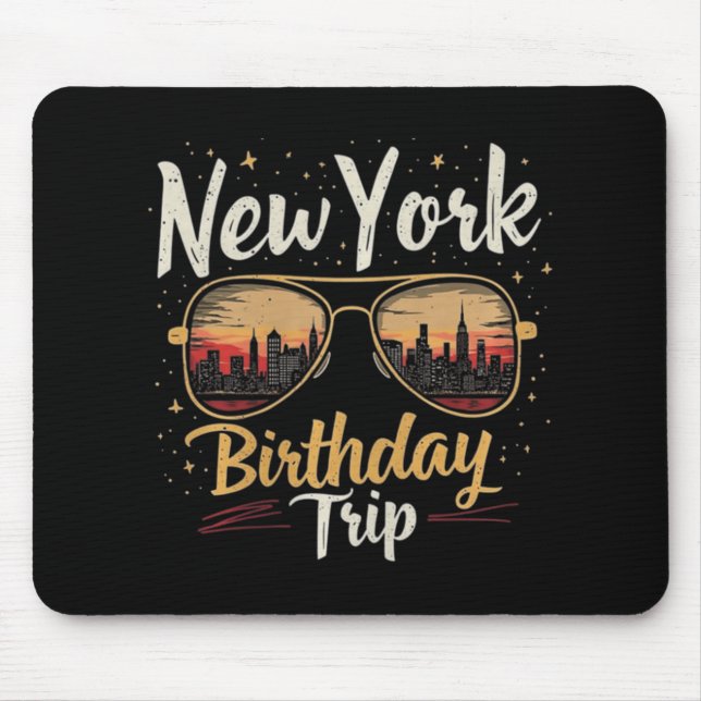 Mousepad Nyc Skyline Birthday New York Trip Celebration Des (Frente)