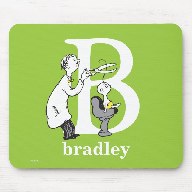 Mousepad O ABC do Dr. Seuss: Letra B - Branco | Adicione se (Frente)