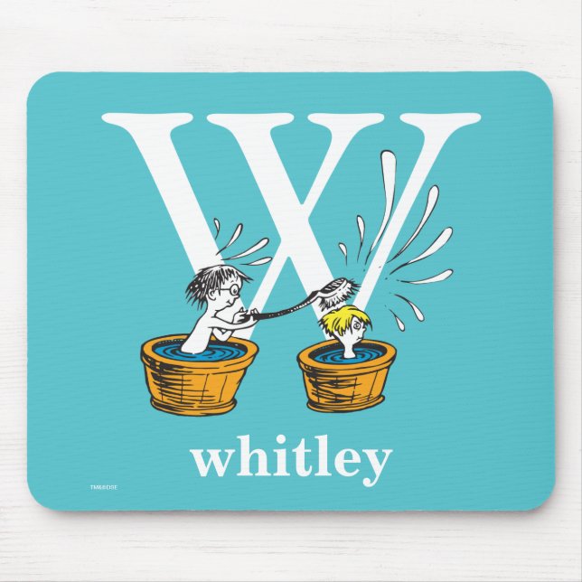 Mousepad O ABC do Dr. Seuss: Letra W - White | Adicione seu (Frente)