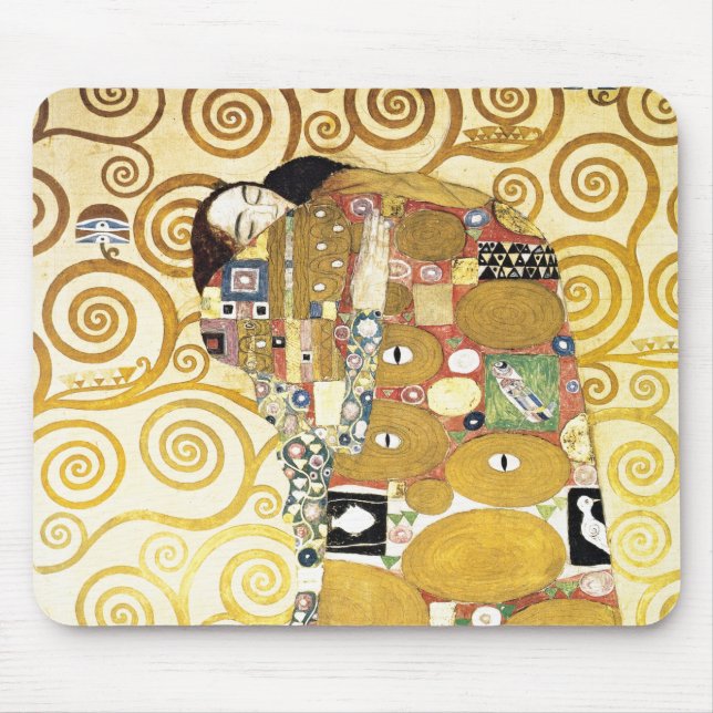 Mousepad O Abraço de Gustav Klimt Painting Trabalho de arte (Frente)