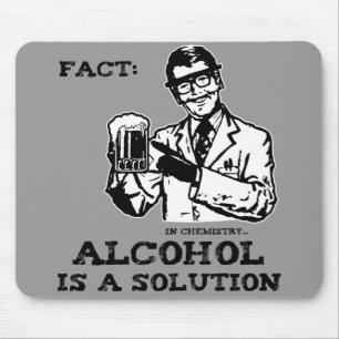 Mousepad O álcool é uma solução na química retro