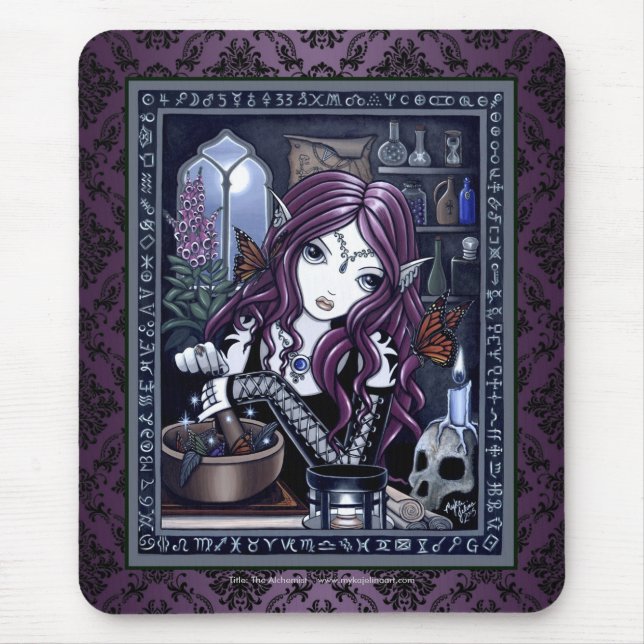 Mousepad "O alquimista" Mouspad feericamente mágico gótico (Frente)