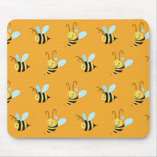 Mousepad O amarelo retro Bumble o teste padrão da abelha
