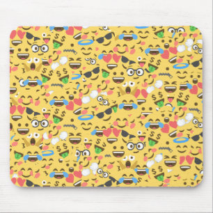 Mousepad o amor bonito do emoji ouve o teste padrão do riso
