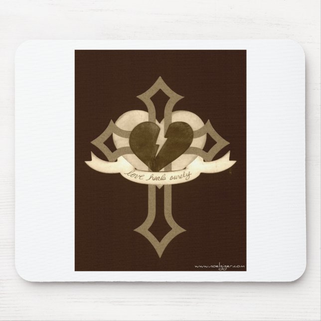 Mousepad O amor cura certamente - o Sepia (Frente)