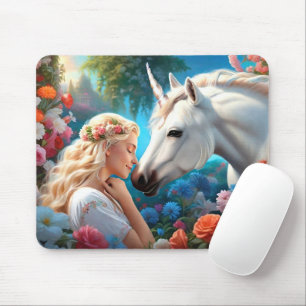 Mousepad O amor de uma princesa por seu unicórnio