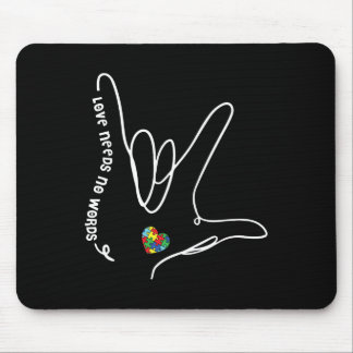 Mousepad O Amor Não Precisa De Palavras Autismo Coração Que