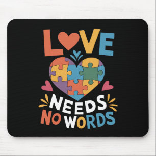 Mousepad O Amor Não Precisa de Palavras Conscientização sob