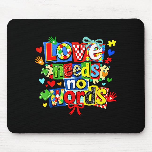 Mousepad O amor precisa de palavras enigma coquete laço aut (Frente)