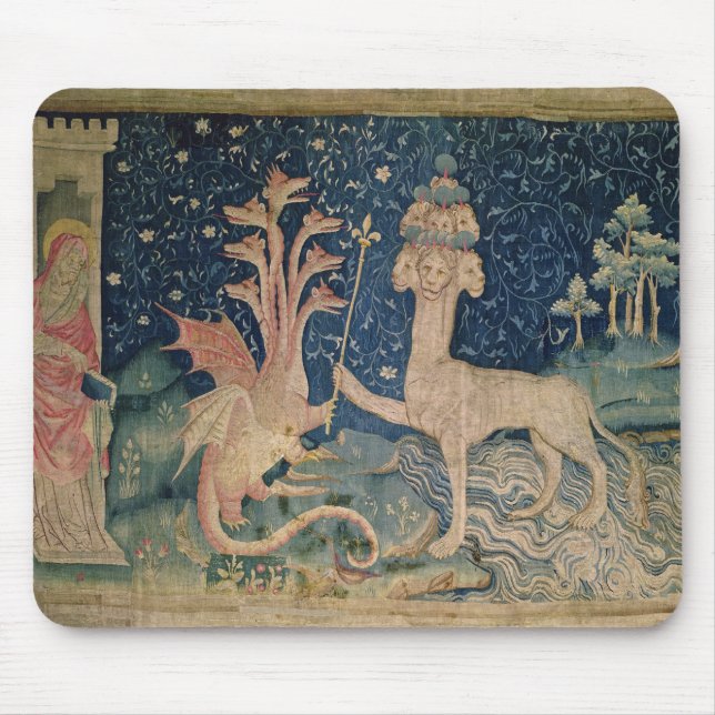 Mousepad O animal do mar com sete cabeças (Frente)