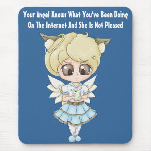 Mousepad O anjo sabe o que você tem feito no Internet