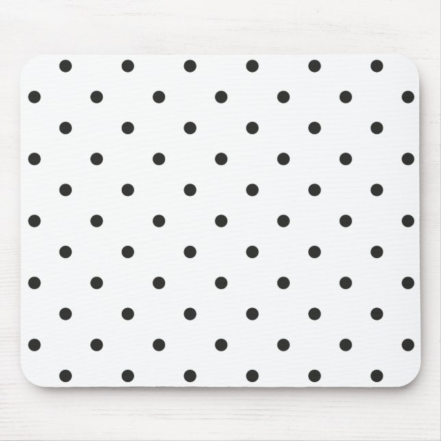 Mousepad O anos 50 denomina bolinhas preto e branco (Frente)