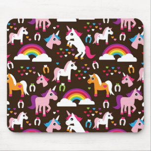Mousepad o arco-íris do unicórnio caçoa o cavalo do fund